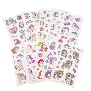 10 Sheets Cartoon Tattoos for Kids Party Supplies Unicorn Temporary Tattoos