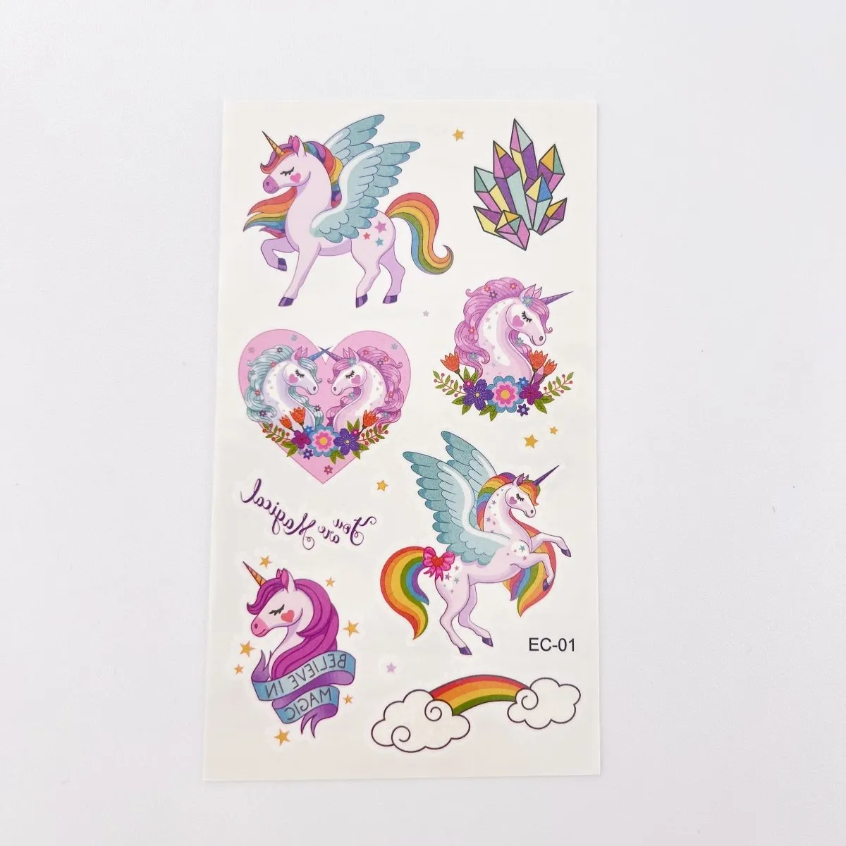 10 Sheets Cartoon Tattoos for Kids Party Supplies Unicorn Temporary Tattoos