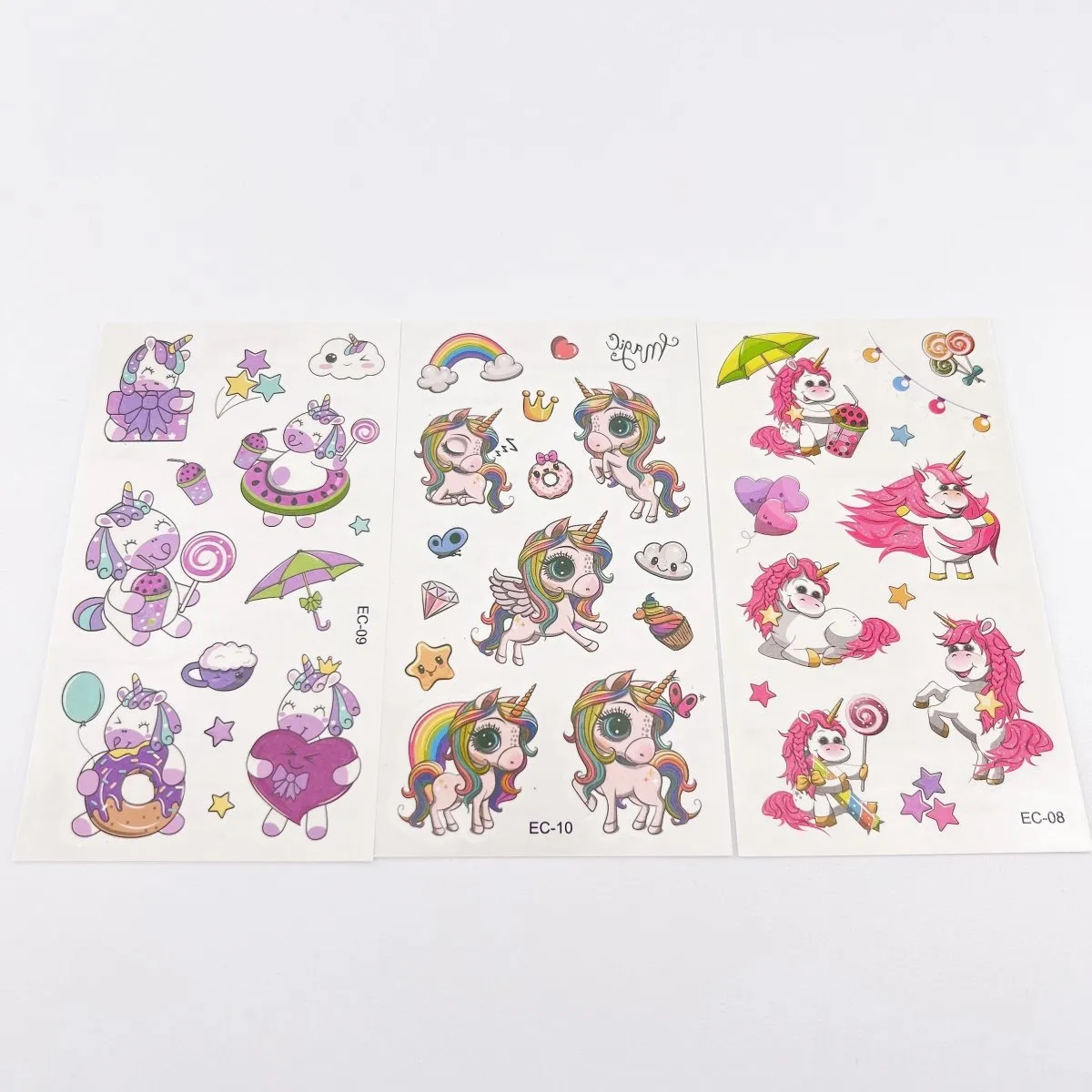 10 Sheets Cartoon Tattoos for Kids Party Supplies Unicorn Temporary Tattoos