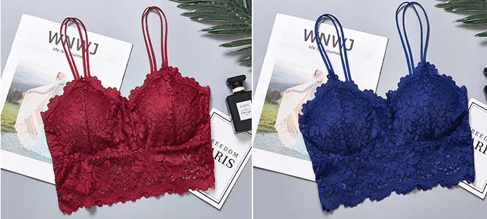 2019 New Arrival Women Push Up Wireless Lace Bra