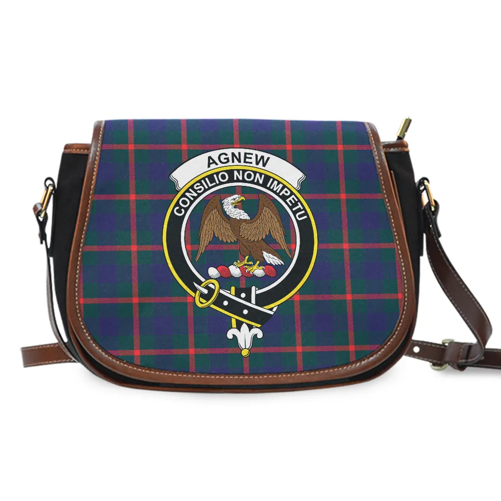 Agnew Tartan Saddle Bag with Family Crest