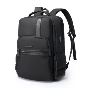 Bange BG-2603 Men Letter Leather Stitching Waterproof Backpack with USB Port, Size: 46 x 33 x 19cm(Black)