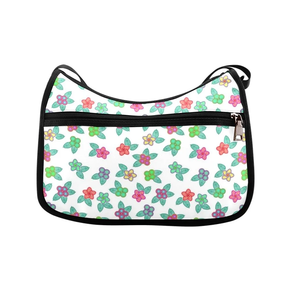 Berry Flowers White Crossbody Bags