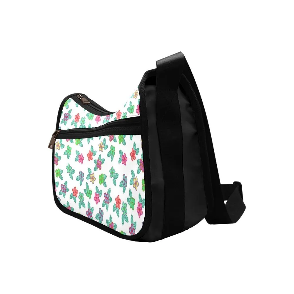 Berry Flowers White Crossbody Bags