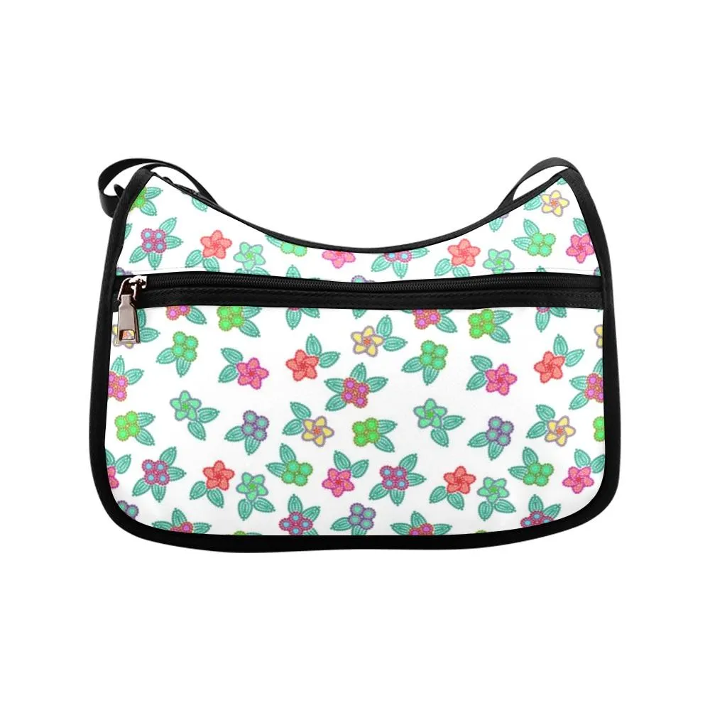 Berry Flowers White Crossbody Bags