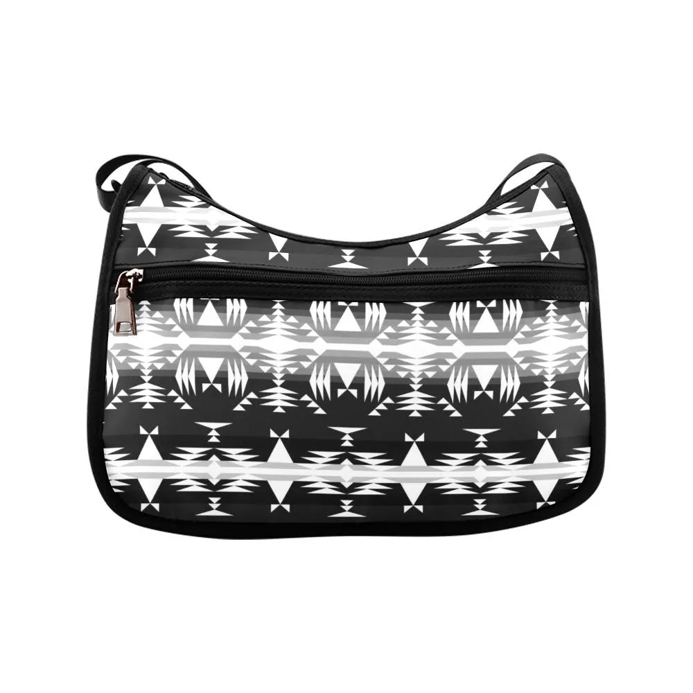 Between the Mountains Black and White Crossbody Bags