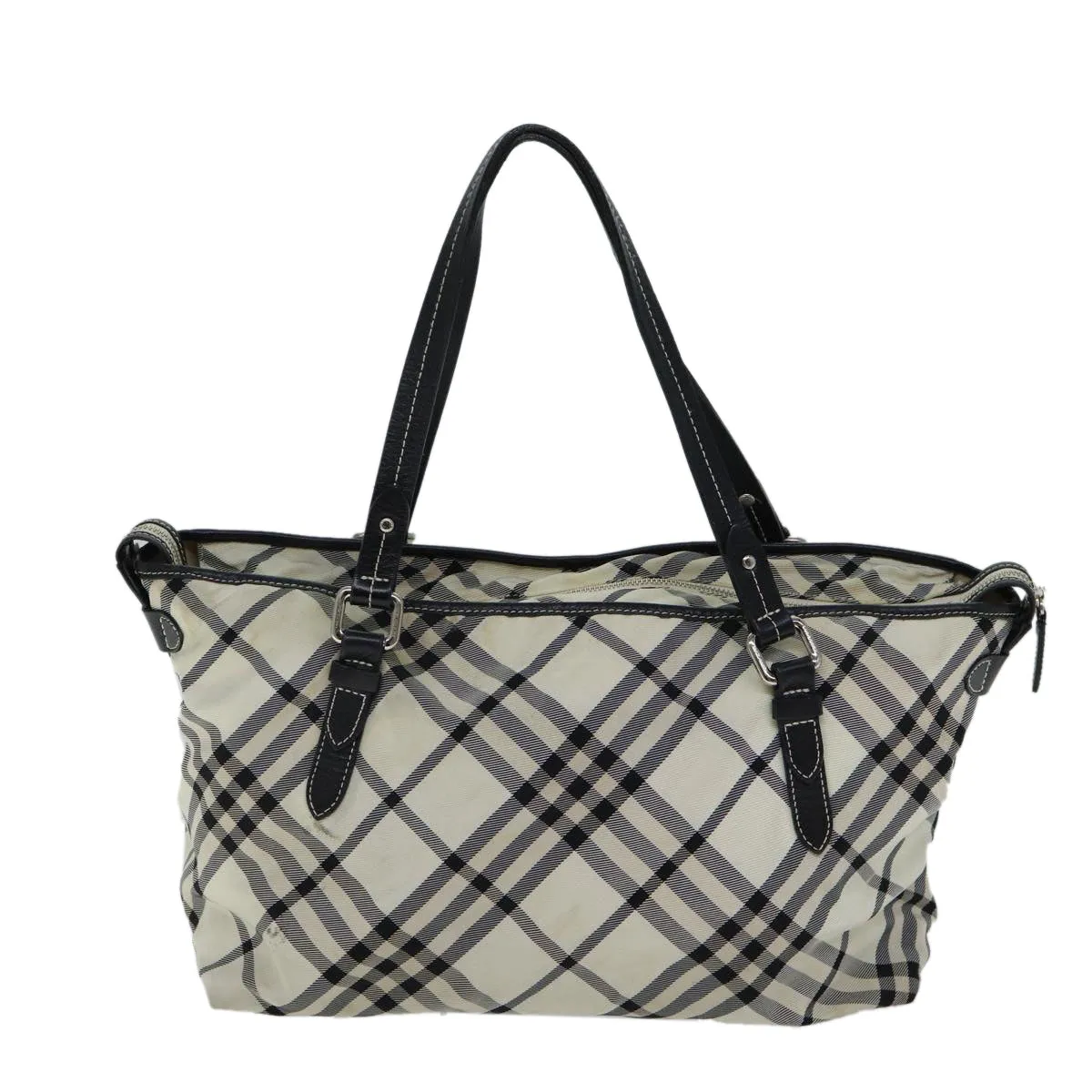 BURBERRY Nova Check Blue Label Tote Bag Nylon Beige Black  bs13861