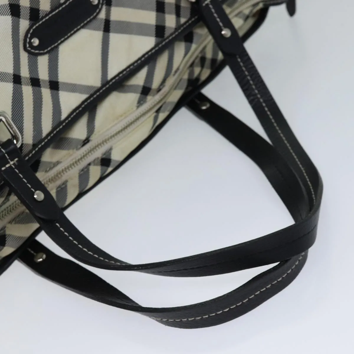 BURBERRY Nova Check Blue Label Tote Bag Nylon Beige Black  bs13861