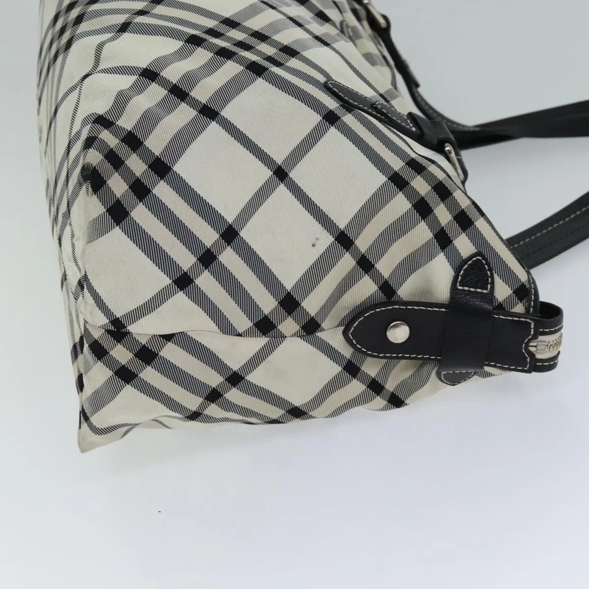 BURBERRY Nova Check Blue Label Tote Bag Nylon Beige Black  bs13861