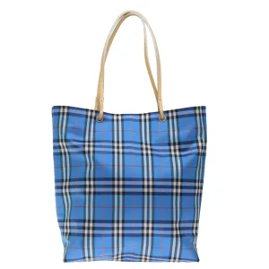 BURBERRY Nova Check Tote Bag Nylon Blue  th4791