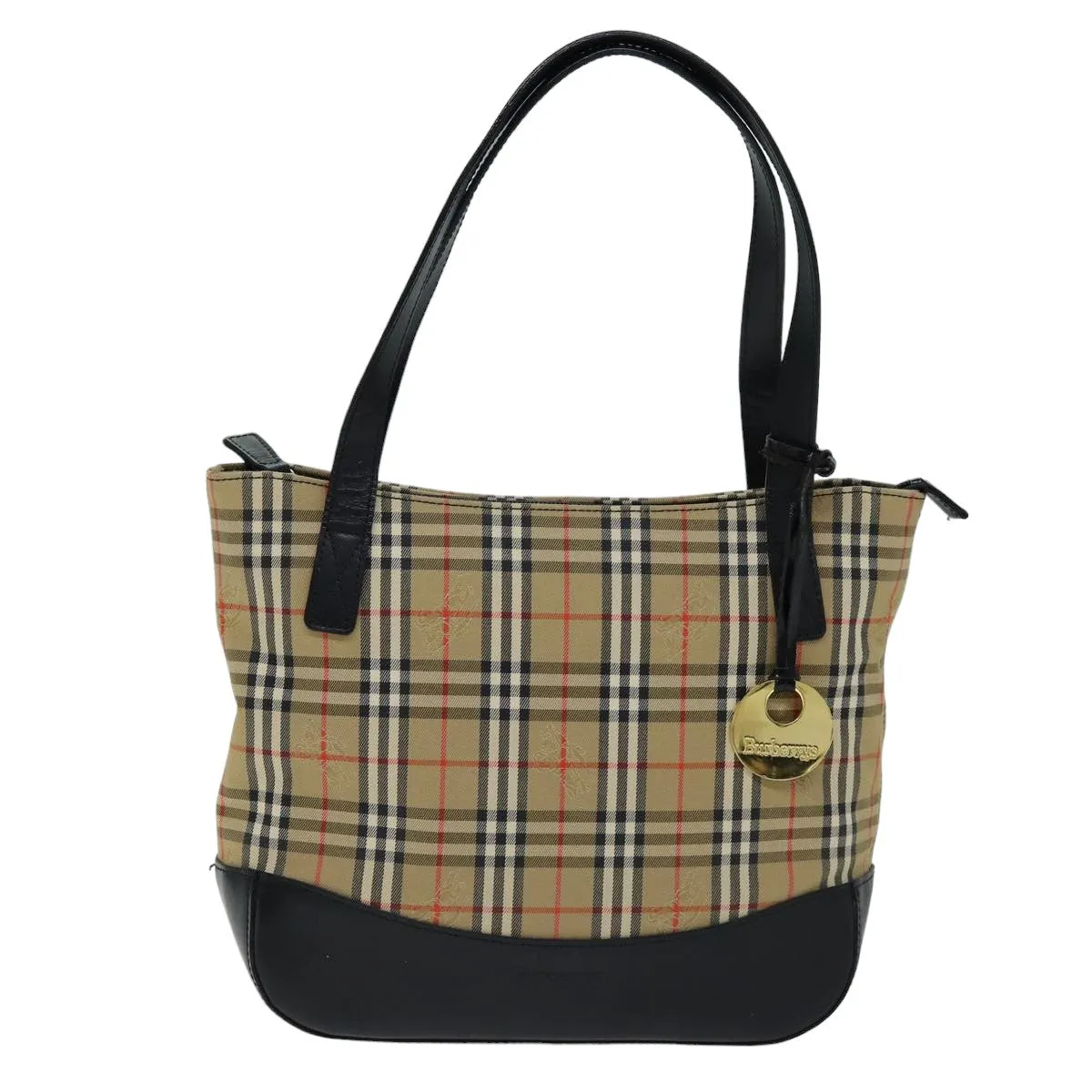 BURBERRYSs Nova Check Tote Bag Canvas Beige Black  ep4184