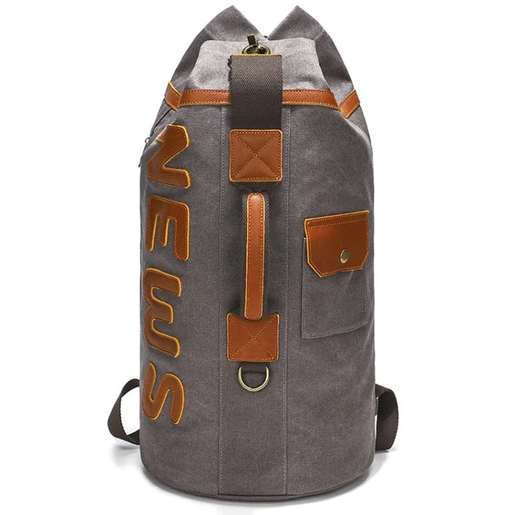 Canvas Large Capacity Casual Men Backpack Retro Outdoor Multifunctional Travel Bag(B22 Gray)