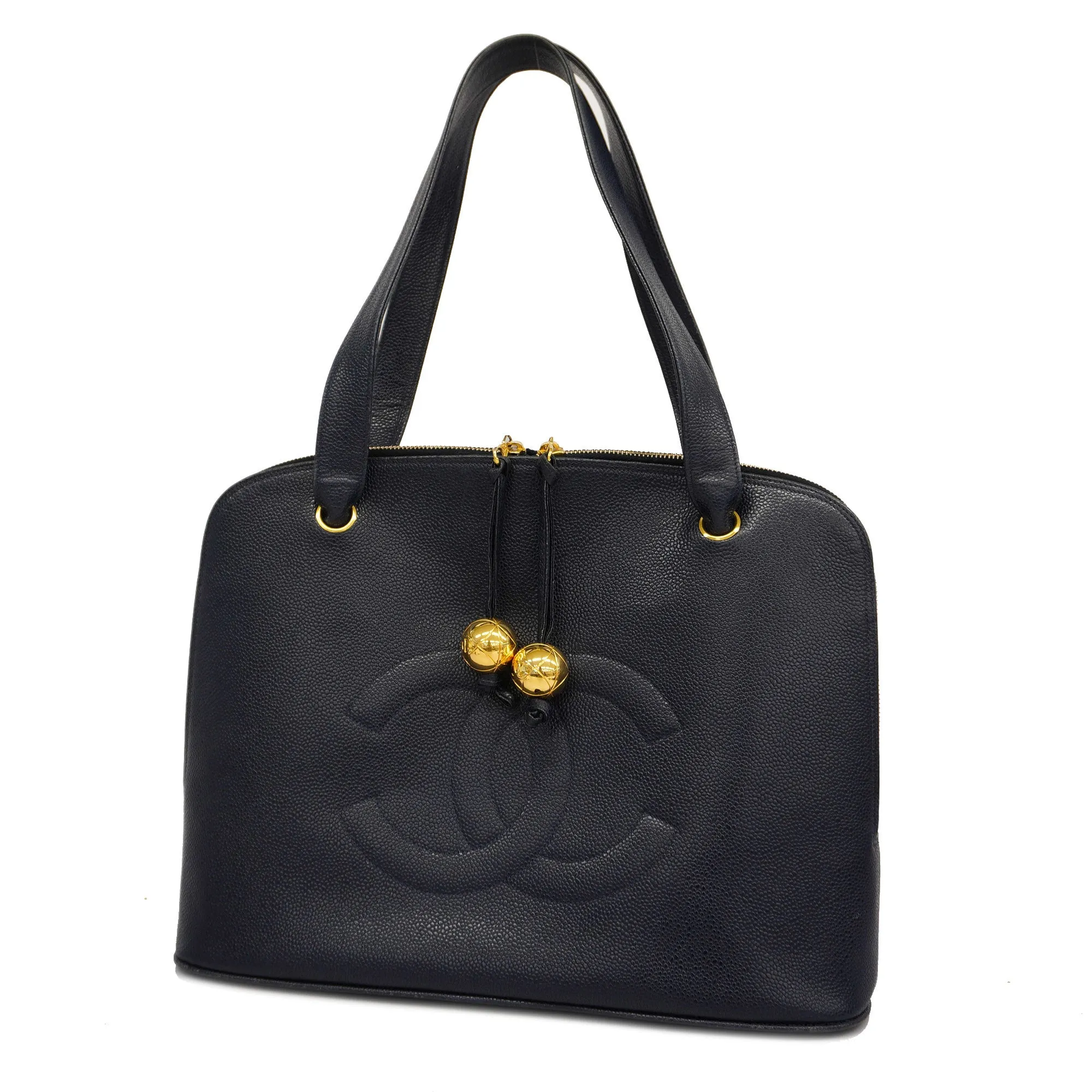 CHANEL  Tote Bag Cambon Line Women's Leather Tote Bag Navy