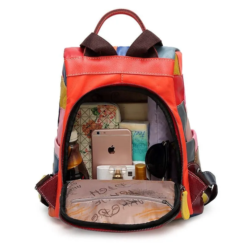 Cow Leather Anti-Theft Backpacks For Girls