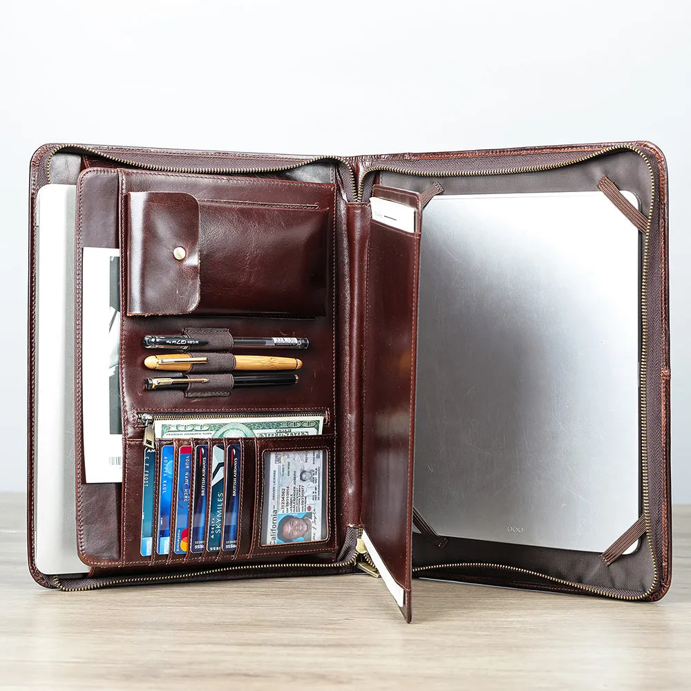 CowLuxe Stylish Leather Men's Ipad Bag