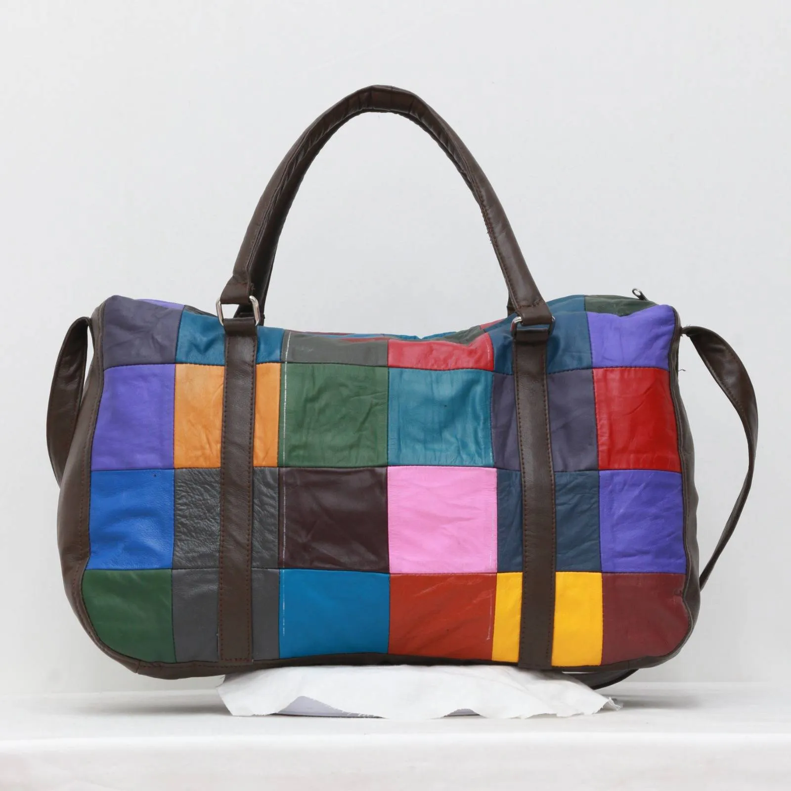 CR0020 Reworked Multicolored Patchwork Leather Bag