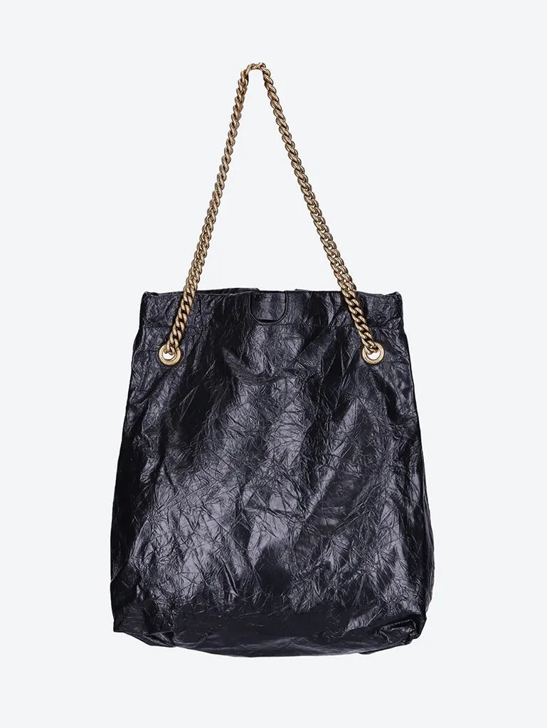 Crushed calfskin tote bag