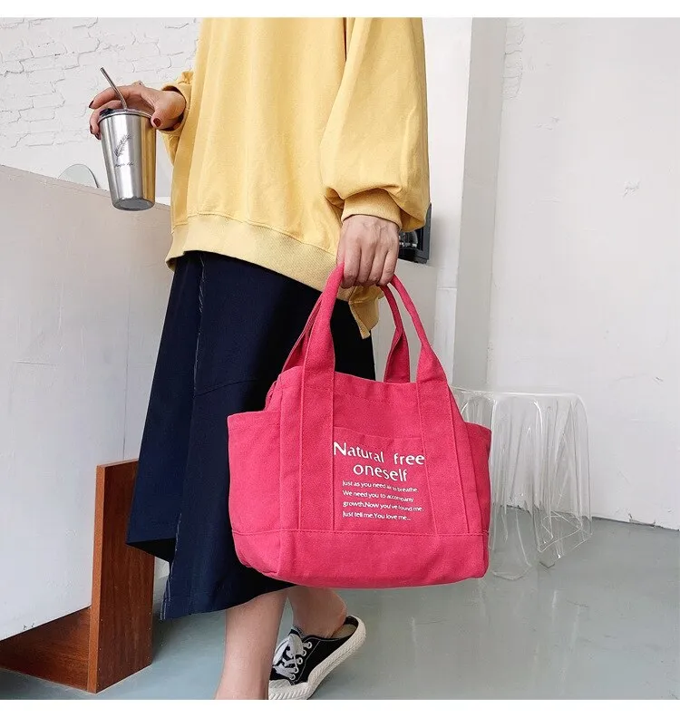 Darianrojas New Canvas Art Bag Sen Series One Shoulder Casual Fashion Fresh Letter Hand Bag Female Shoulder Bag