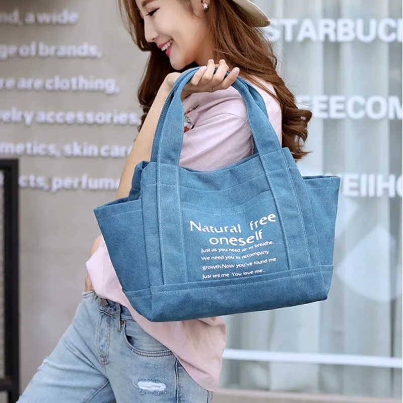 Darianrojas New Canvas Art Bag Sen Series One Shoulder Casual Fashion Fresh Letter Hand Bag Female Shoulder Bag