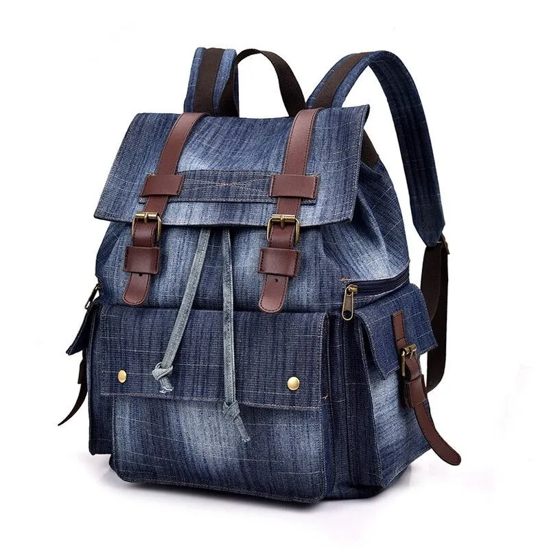 Denim Women Retro Teenage Laptop Backpack