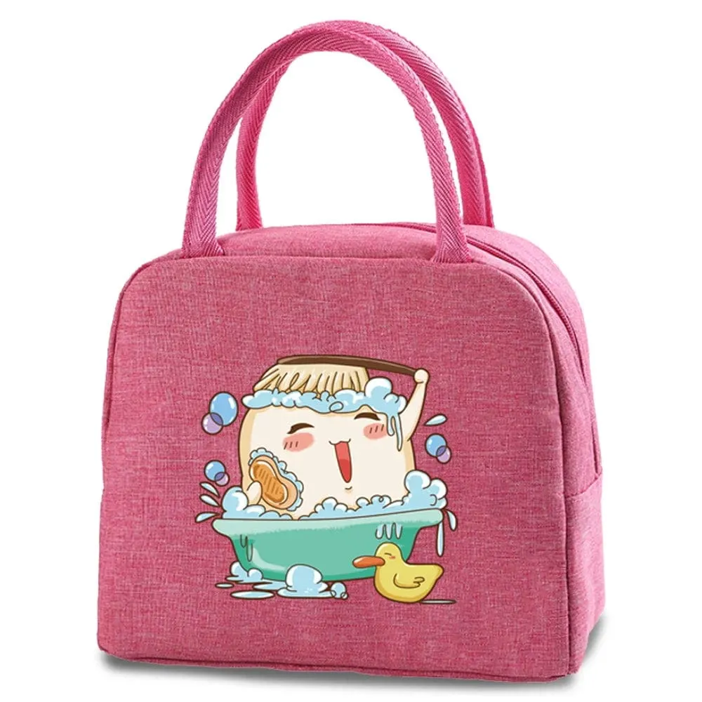 Dentist Multi Tooth Prints Pink Insulated Heat Lunch Bag