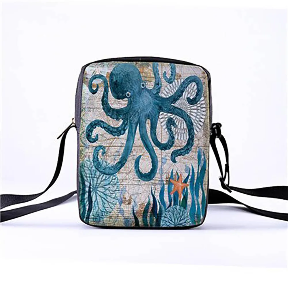 Eco-Friendly Sea Creature Cross Body Messenger Bag