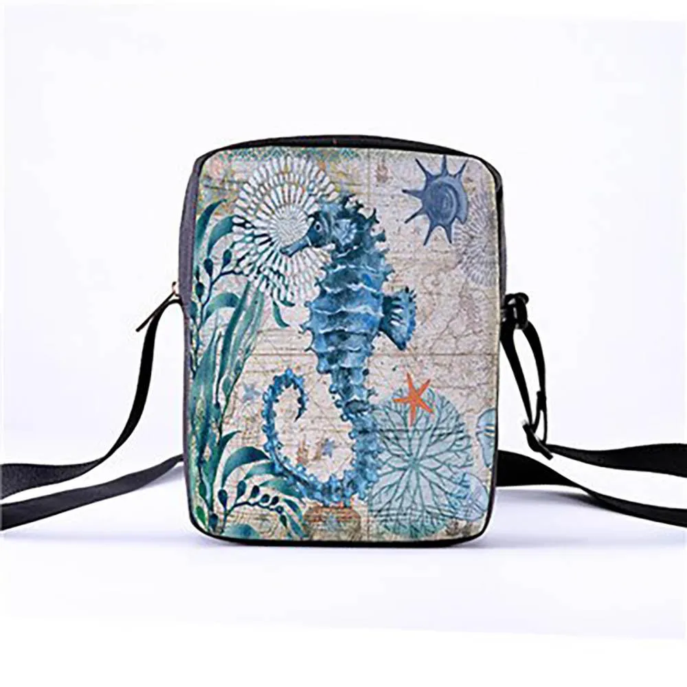 Eco-Friendly Sea Creature Cross Body Messenger Bag