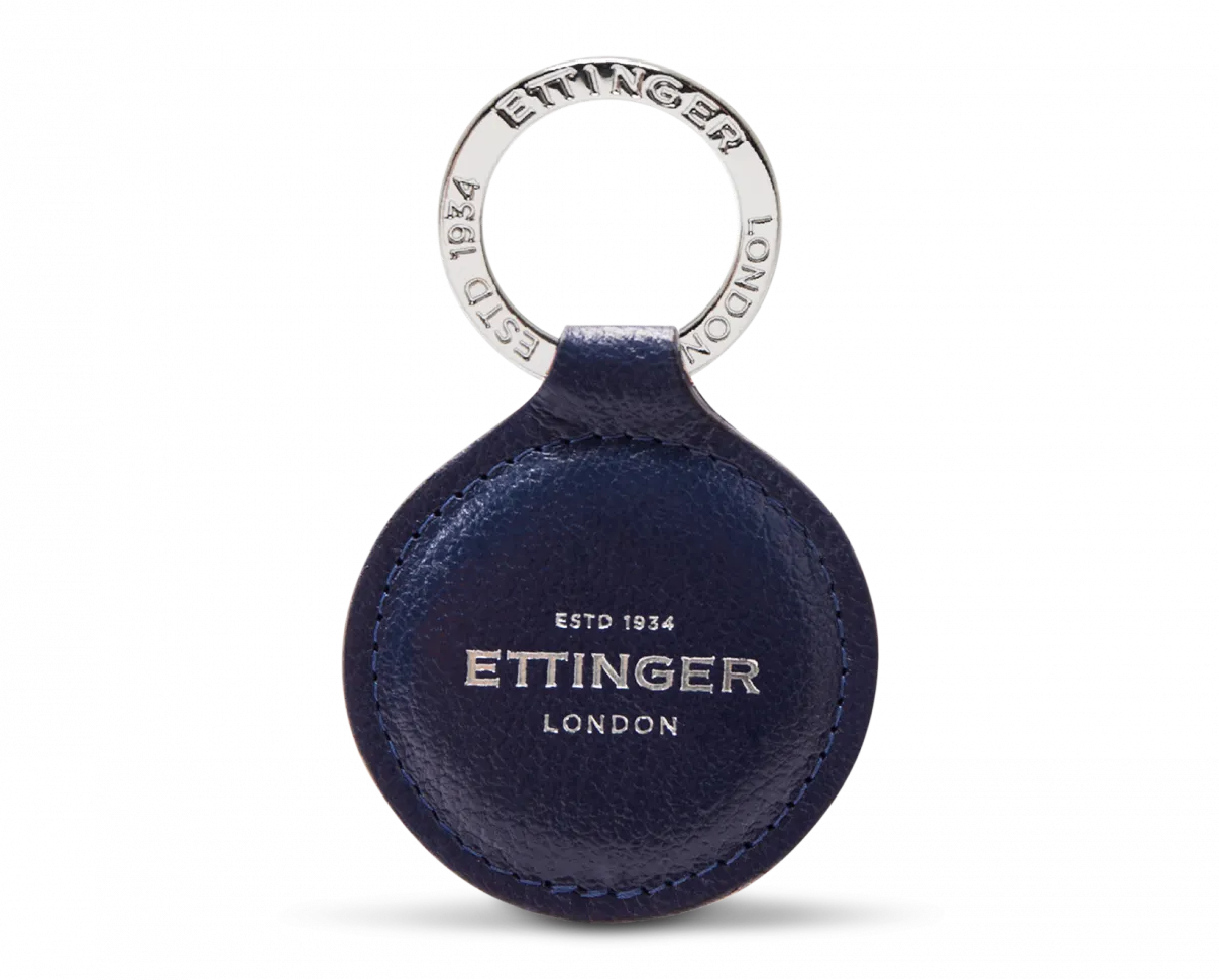 Ettinger Round Key Fob in Marine Blue