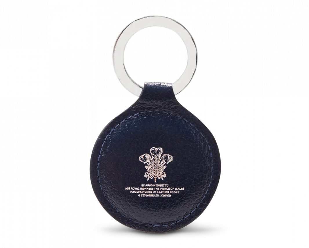 Ettinger Round Key Fob in Marine Blue