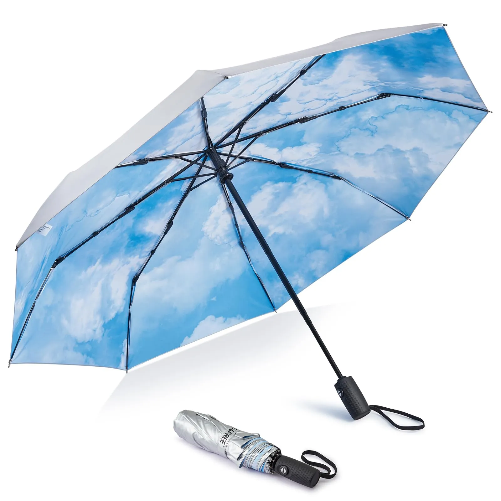 G4Free 46 Inch Auto Open UPF 50  UV Protection Large Travel Umbrella