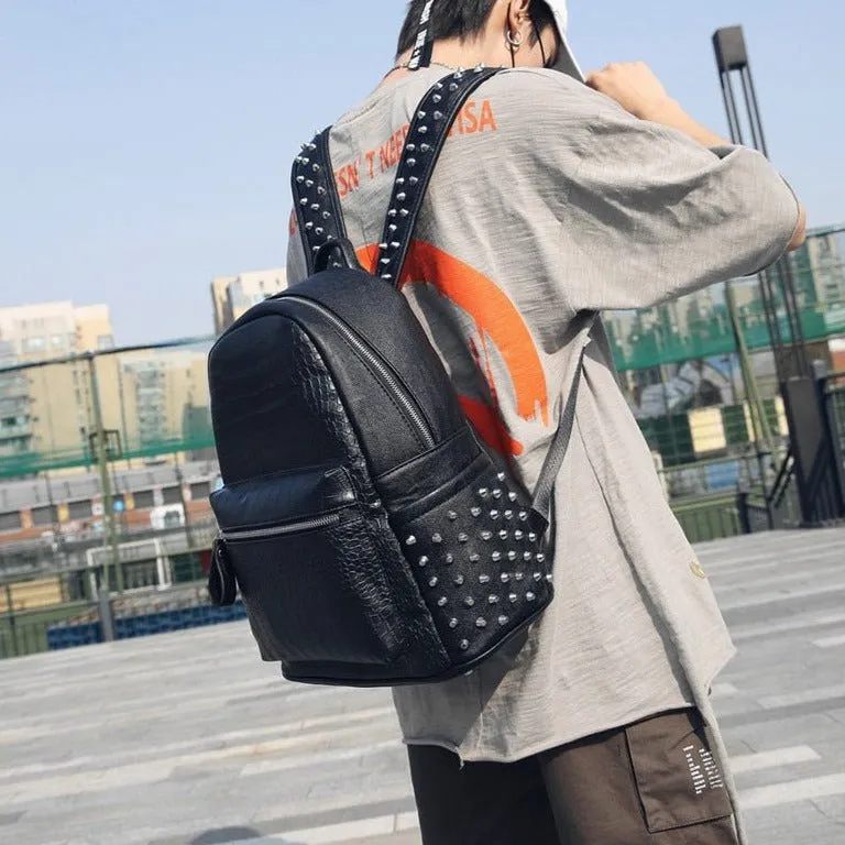 GatorLux Zipper Rivets Chic Handle Backpack