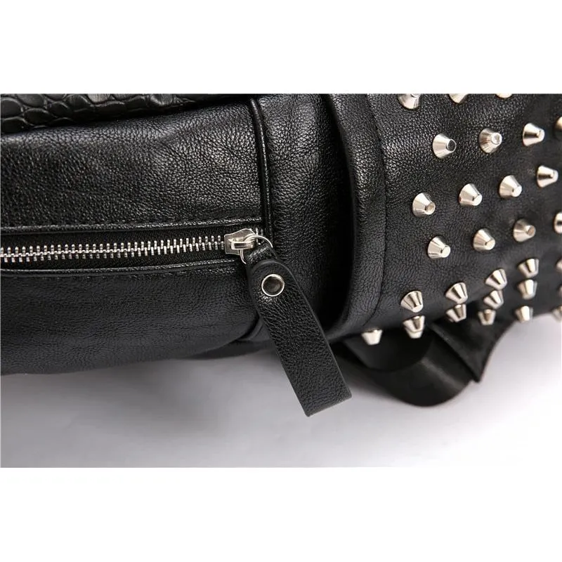 GatorLux Zipper Rivets Chic Handle Backpack