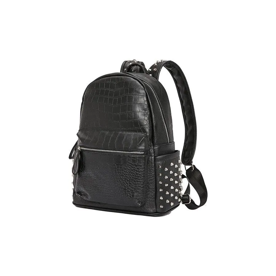 GatorLux Zipper Rivets Chic Handle Backpack