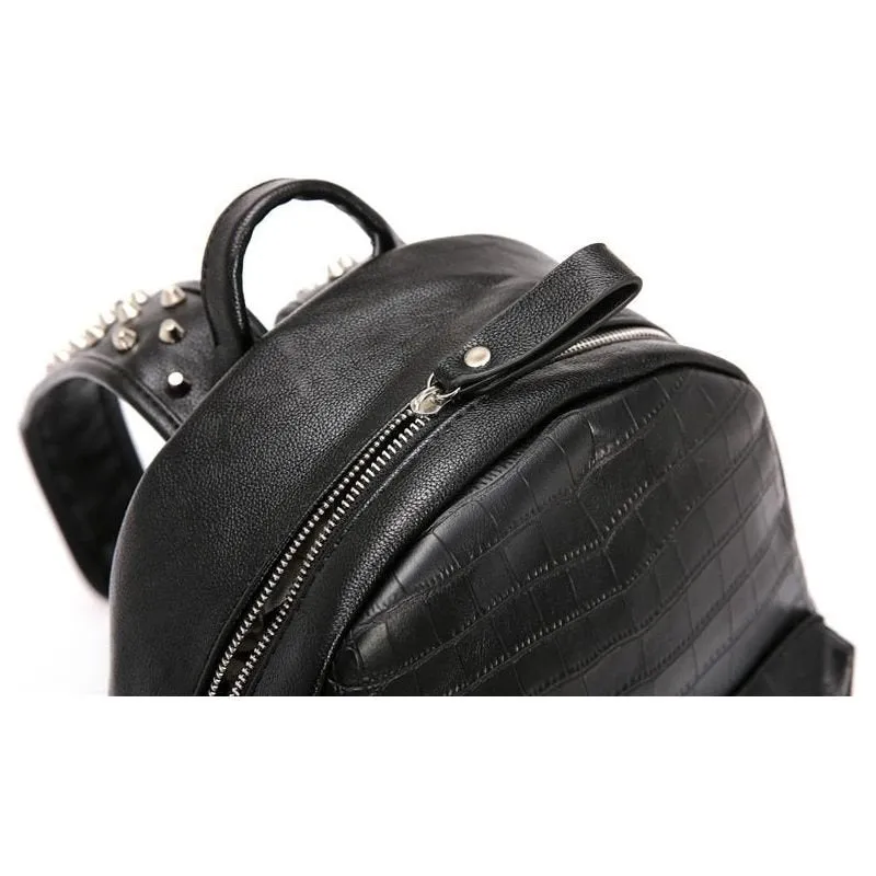 GatorLux Zipper Rivets Chic Handle Backpack