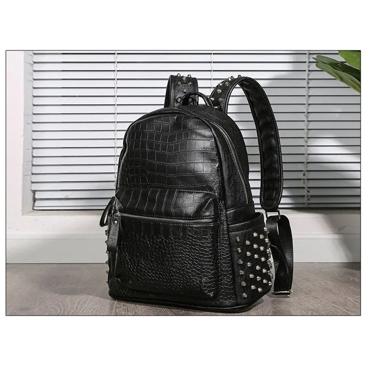 GatorLux Zipper Rivets Chic Handle Backpack