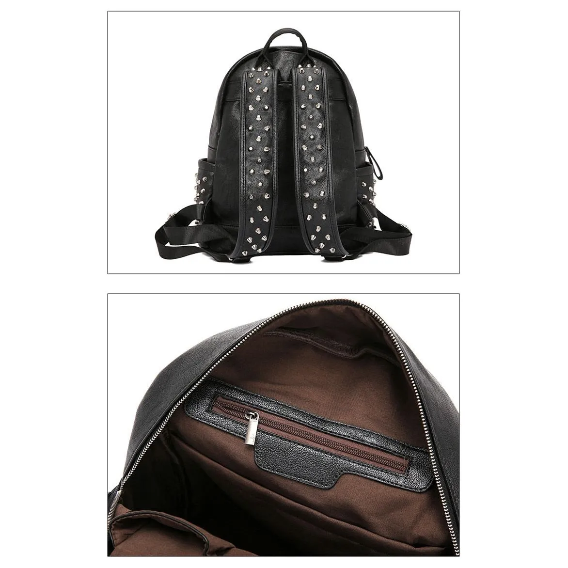 GatorLux Zipper Rivets Chic Handle Backpack