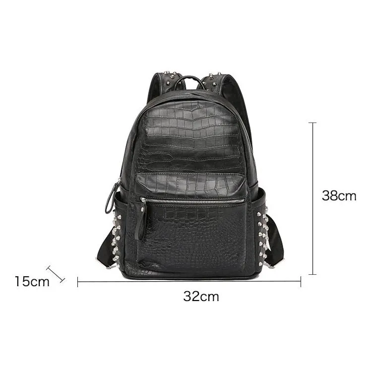 GatorLux Zipper Rivets Chic Handle Backpack