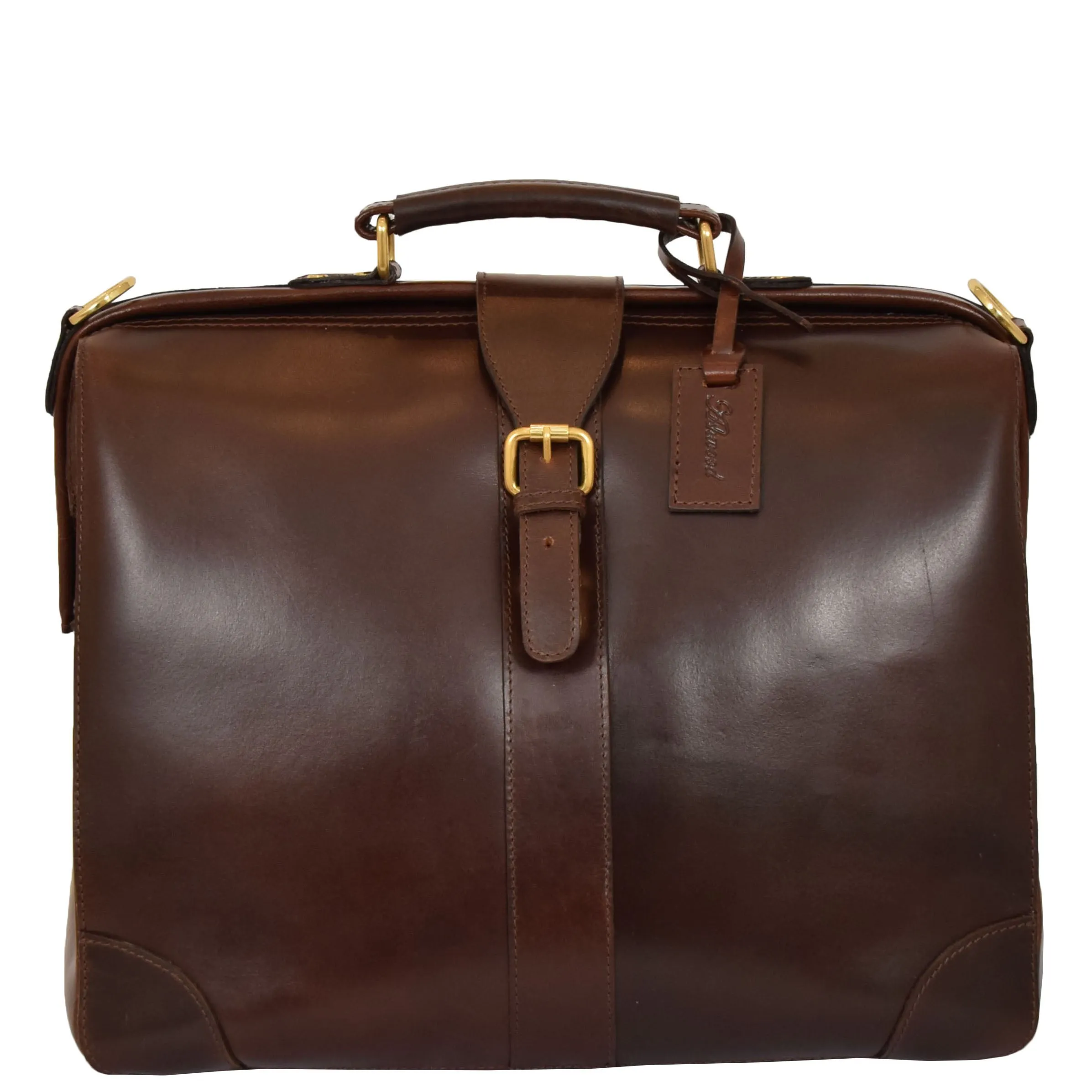 Genuine Leather Doctors Briefcase Gladstone Bag Duke Brown