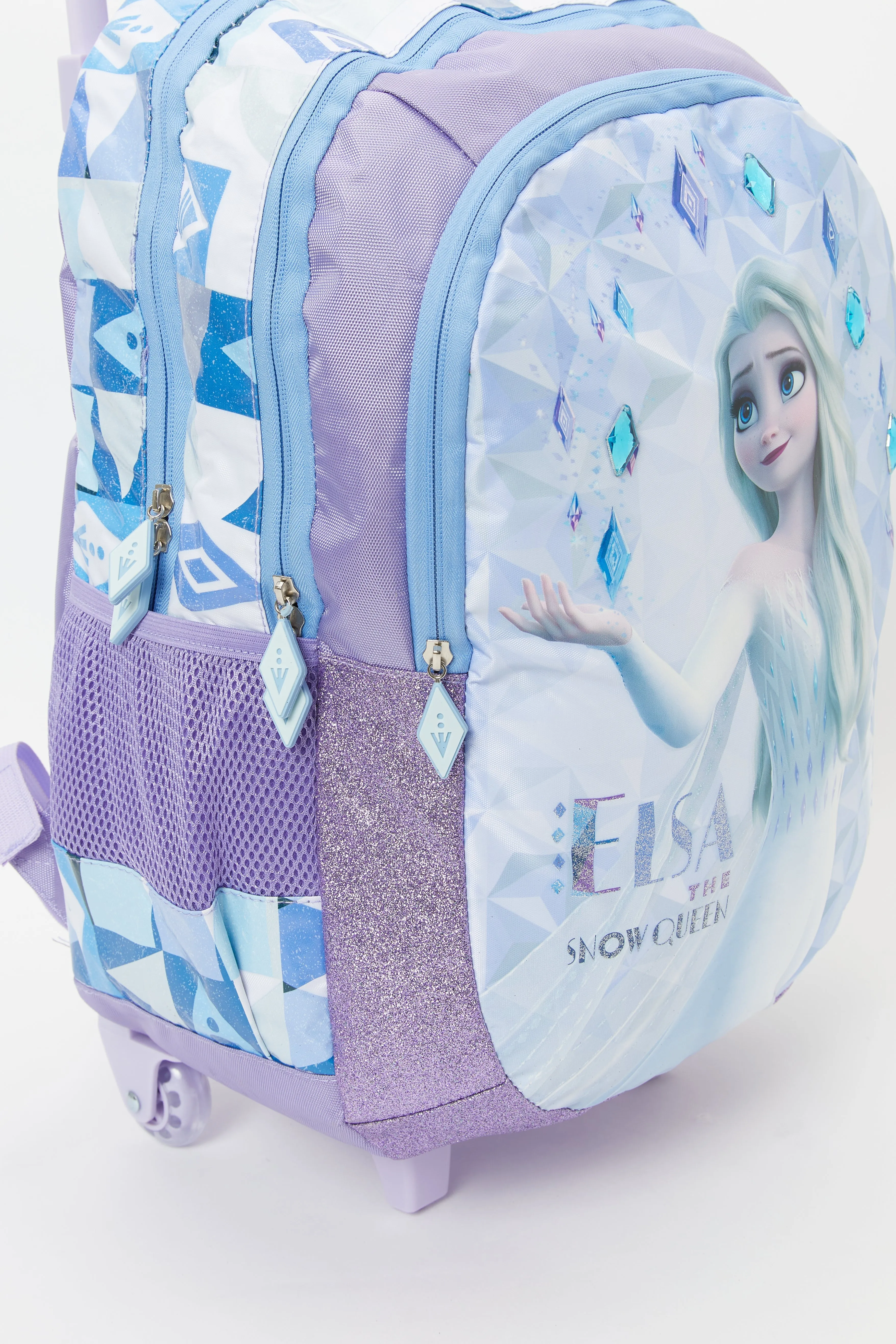 Girls Purple And Blue Elsa Frozen Snow Queen 18" Trolley Bag