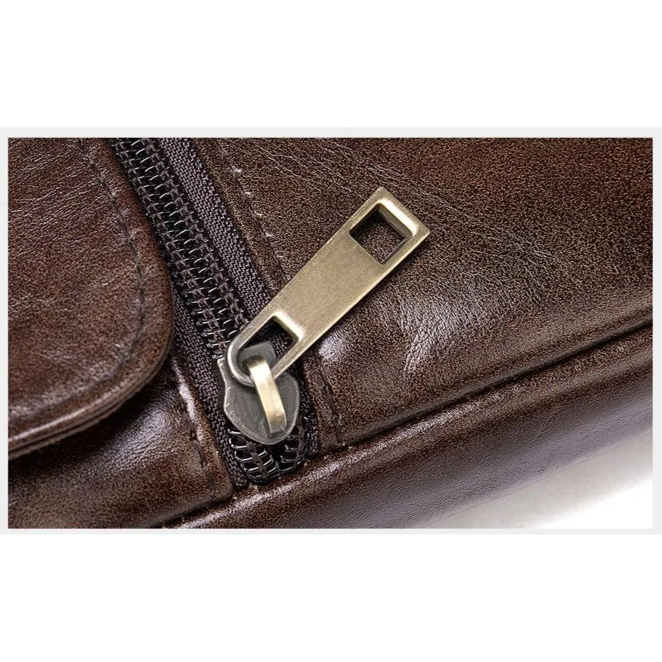 Graceful Exotic Leather Zipper Flap Messenger Bag