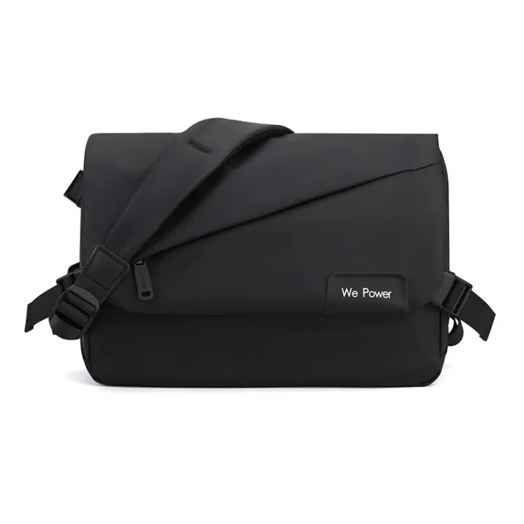 HAOSHUAI 1100-31 Men Simp Large Capacity Waterproof Messenger Bag(Black)