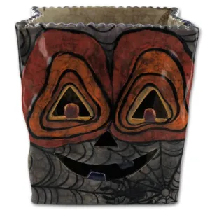 Jack-o-lantern Bag Votive 6" tall