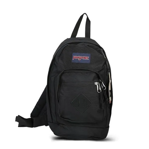 JANSPORT UNISEX CROSSBODY SHOULDER BLACK PLAIN BACKPACK