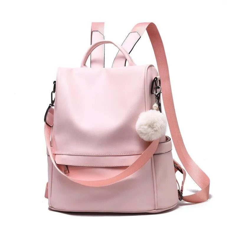 Large Capacity PU Women Leather Backpacks Retro