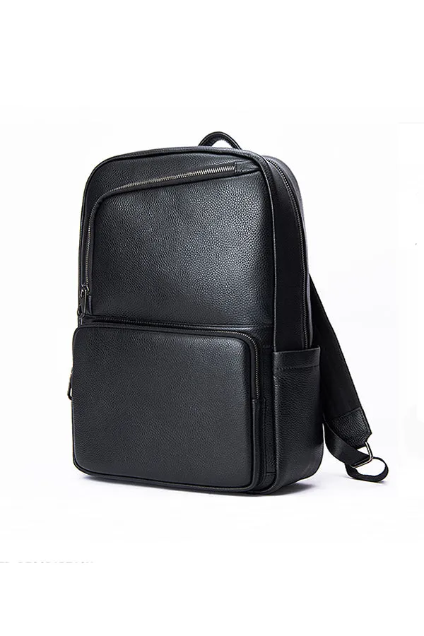 LeatherLux Cowhide Business Travel Backpack