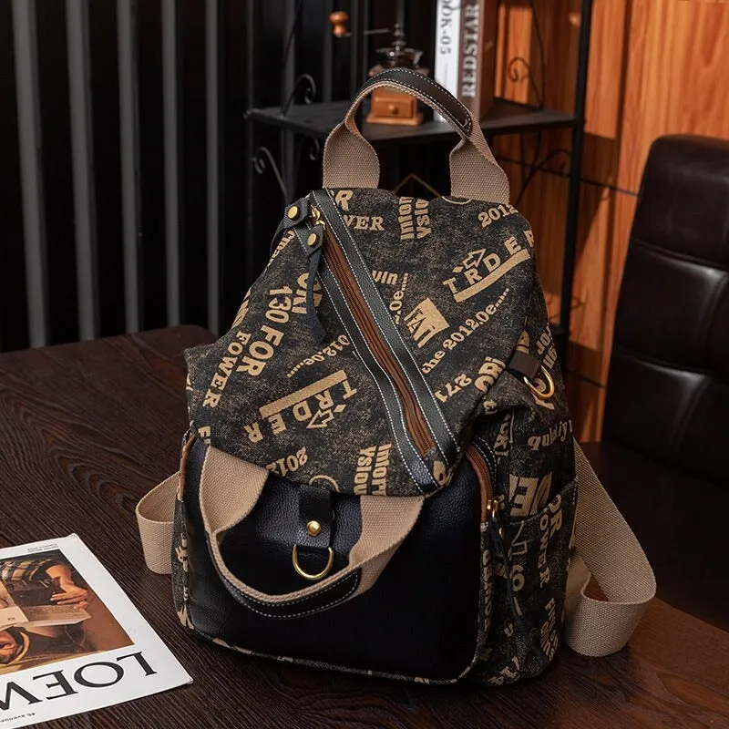 Letter Printed Fashionable Backpacks For Women