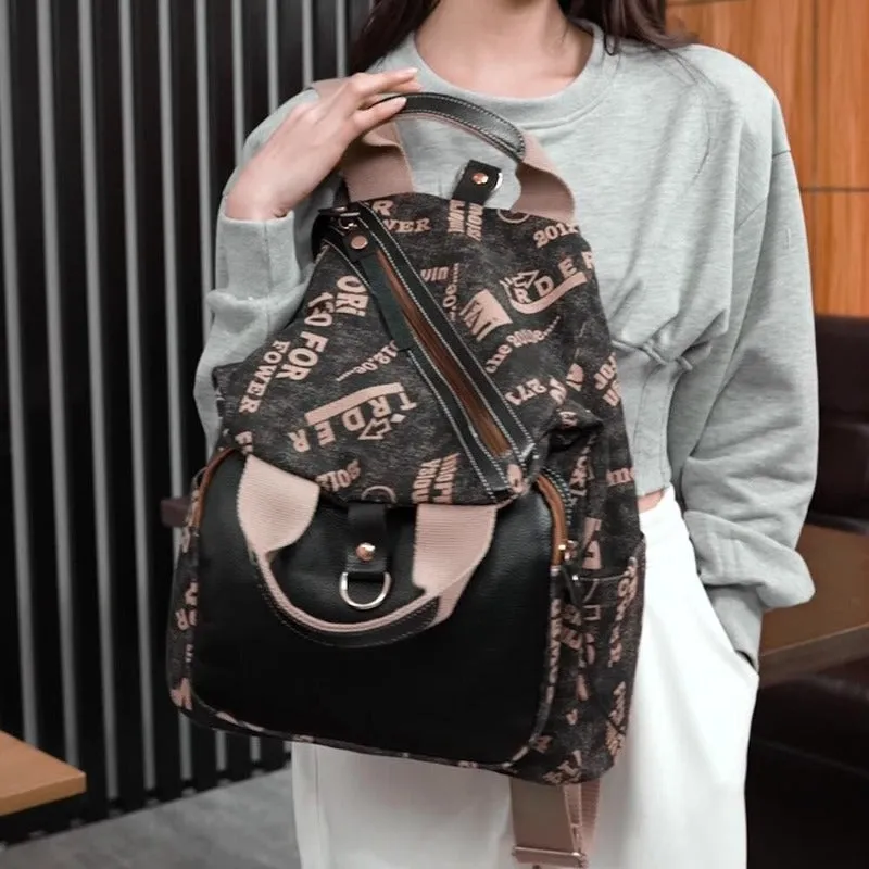 Letter Printed Fashionable Backpacks For Women