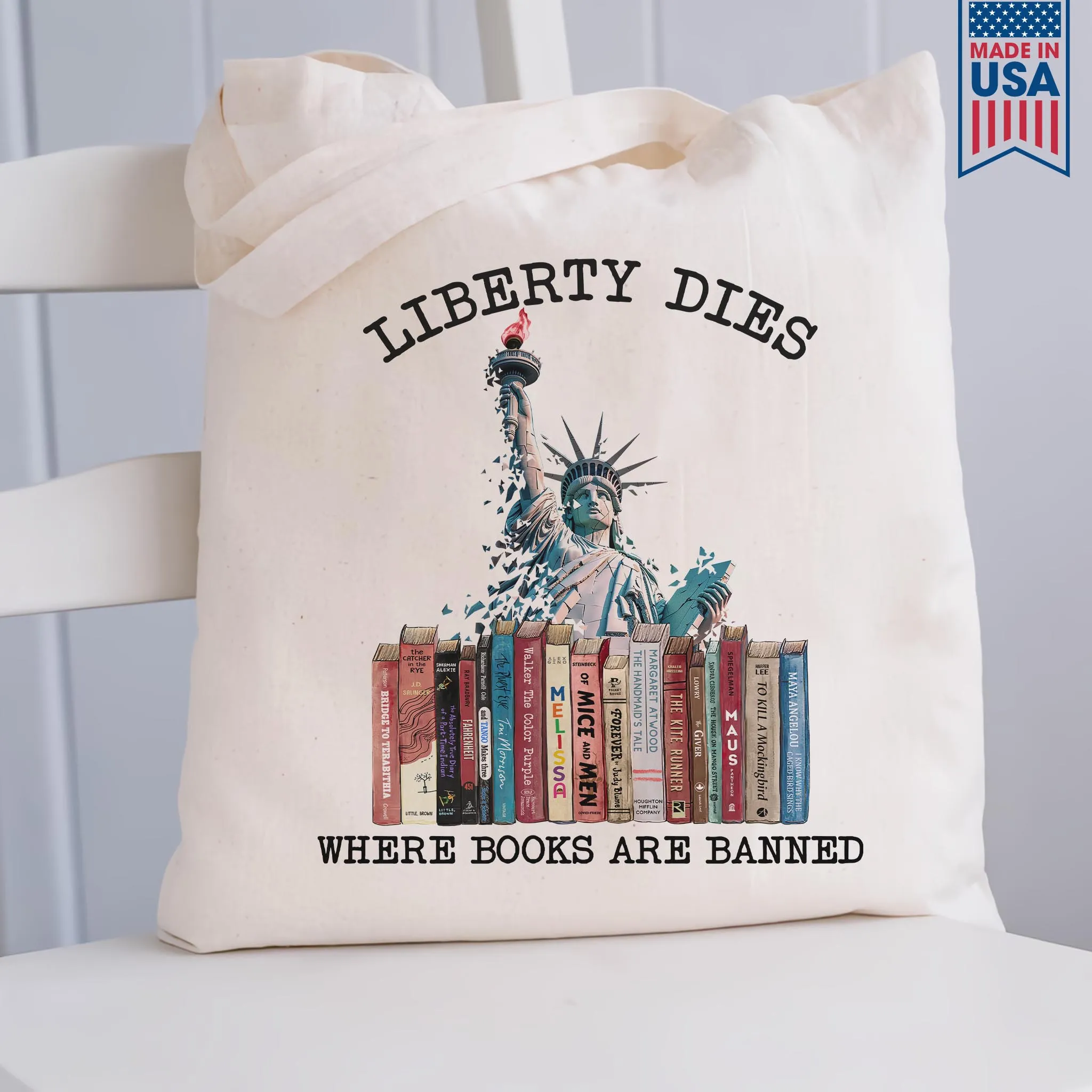 Liberty Dies Where Books Are Banned Book Lovers Gift TBW229