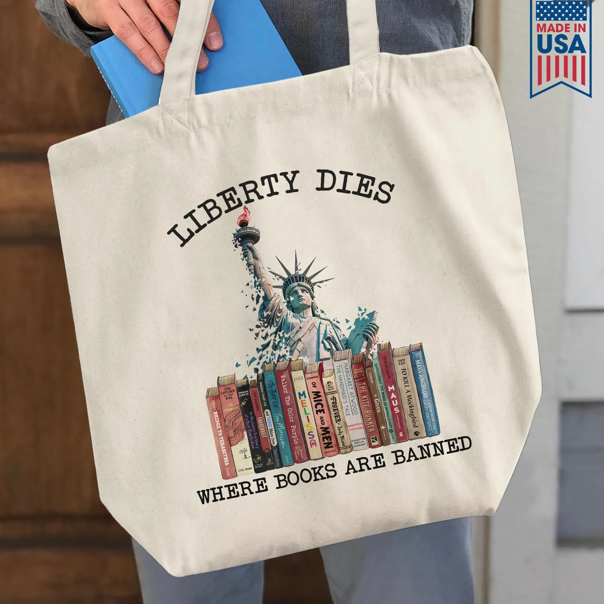 Liberty Dies Where Books Are Banned Book Lovers Gift TBW229