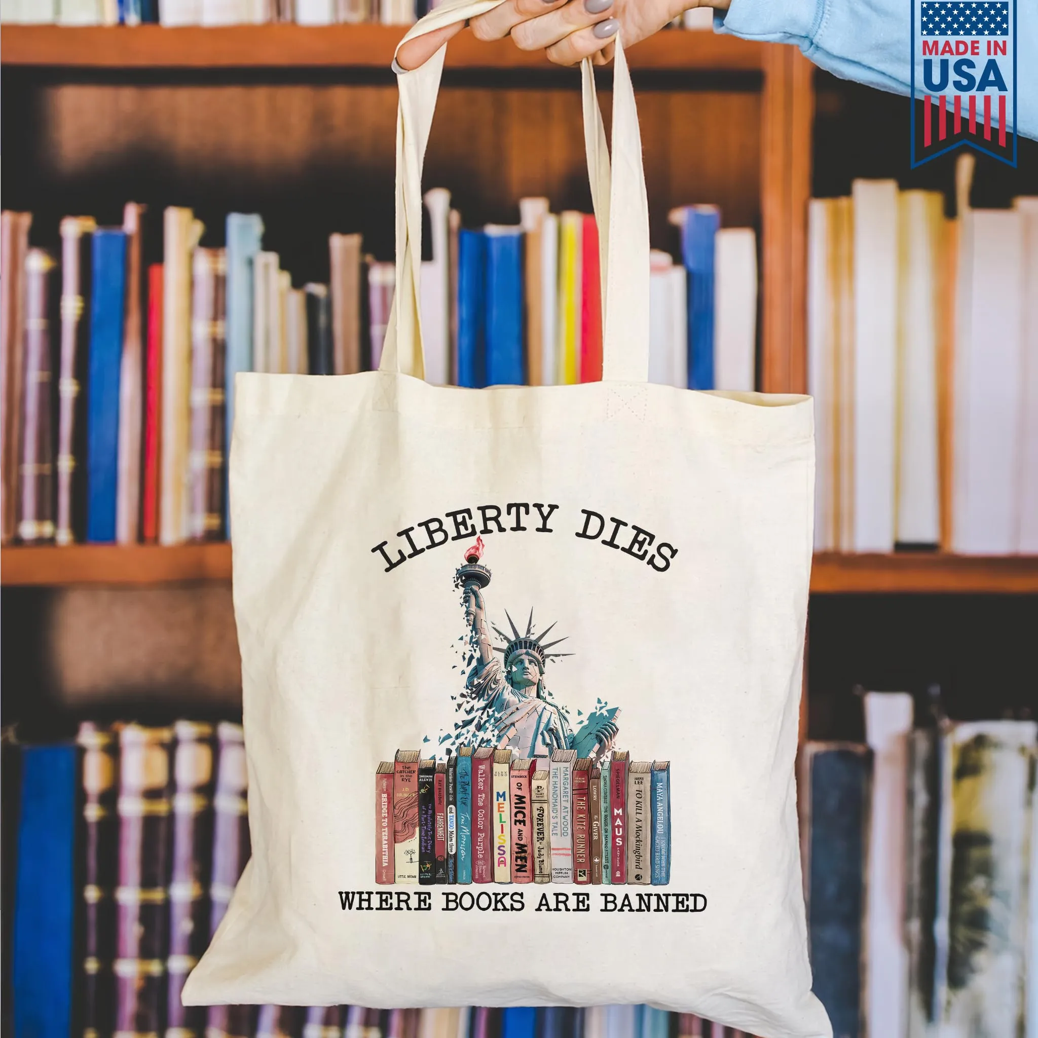 Liberty Dies Where Books Are Banned Book Lovers Gift TBW229